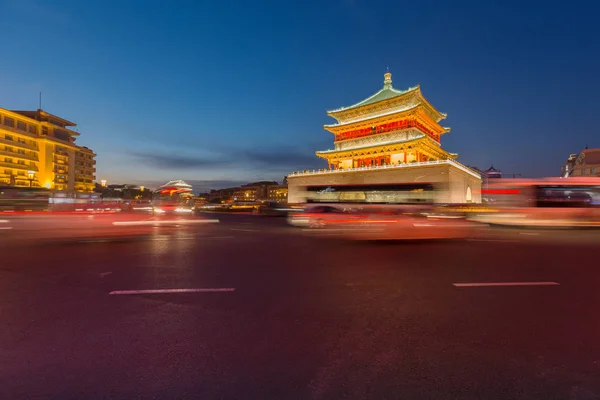 W godzinach wieczornych, Xi'an transportu miejskiego — Zdjęcie stockowe