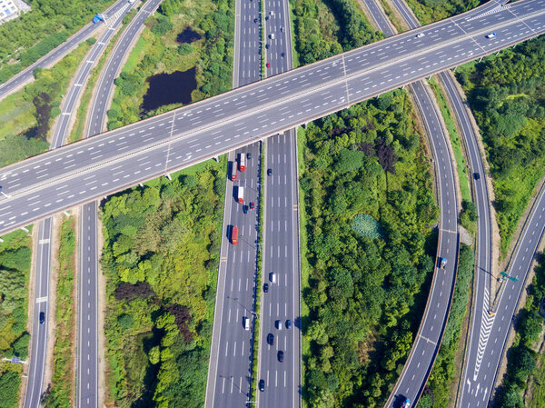 Aerial view of highway