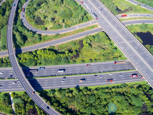 Aerial view of highway