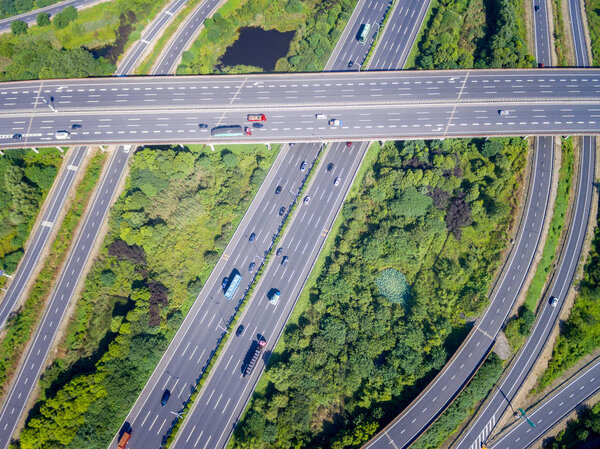 Aerial view of highway