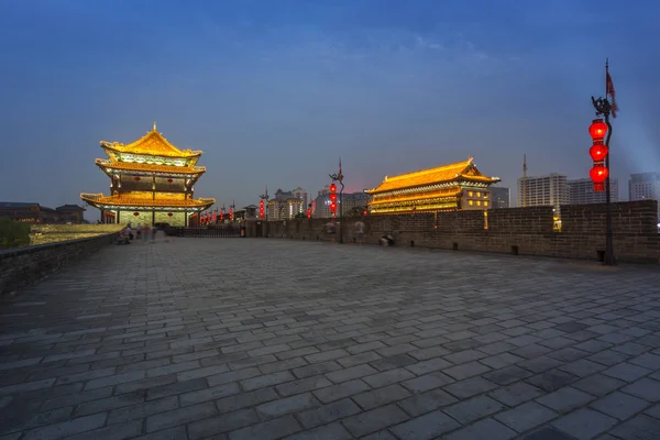 Noche Xian City Wall — Foto de Stock