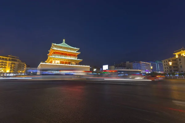Chiny xian Miasto Krajobraz nocny — Zdjęcie stockowe