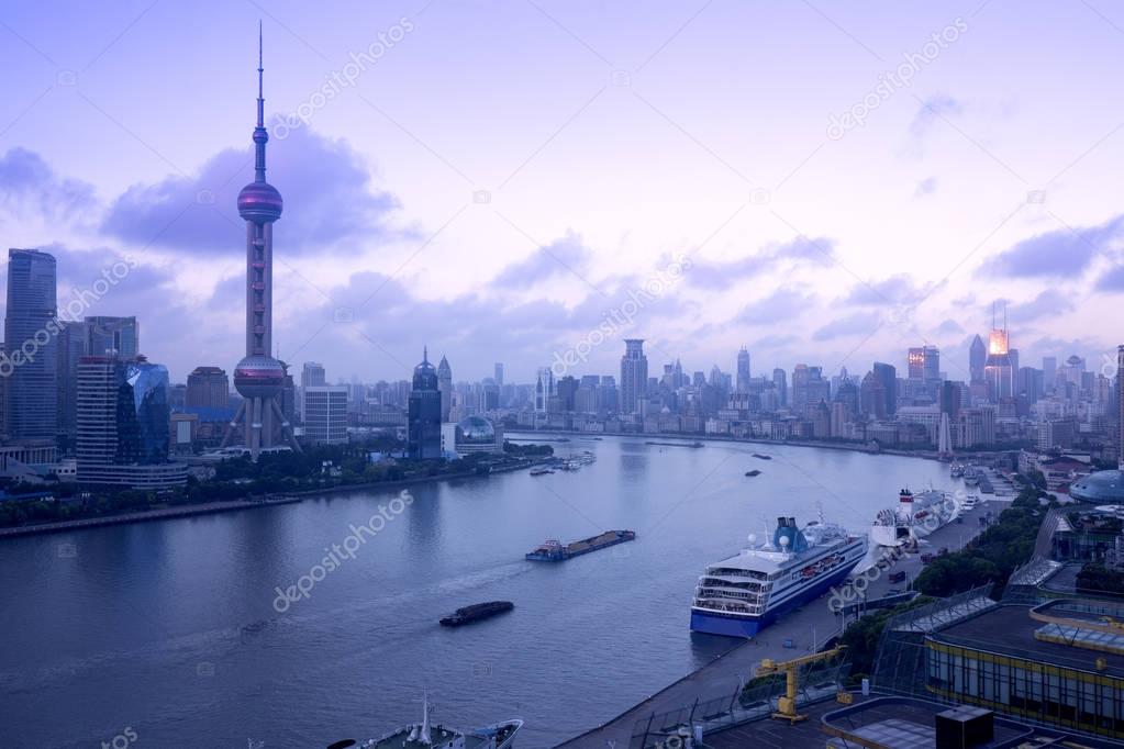 Morning, Shanghai city skyline