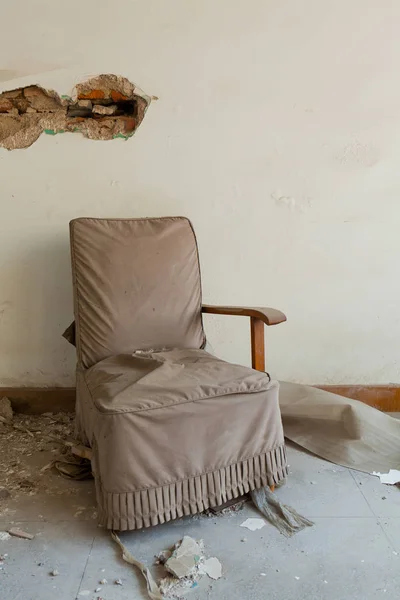 chair in the Abandoned building