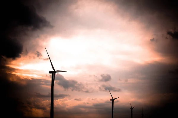 Windenergieerzeugung am Strand — Stockfoto