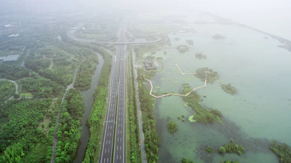 Autostrada Droga Miasto Podróże — Zdjęcie stockowe