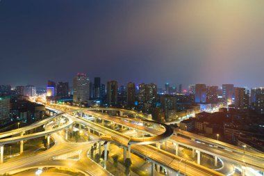 Çin'in Chengdu şehir, Sichuan gece görünümü