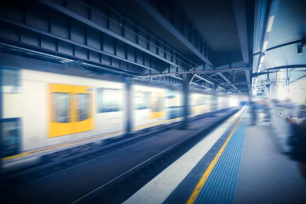 Blurred subway train, urban