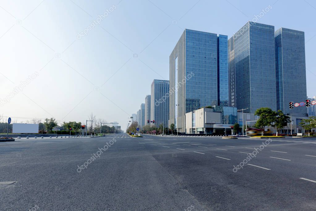 China Jiangsu Wuxi, modern urban architecture and road
