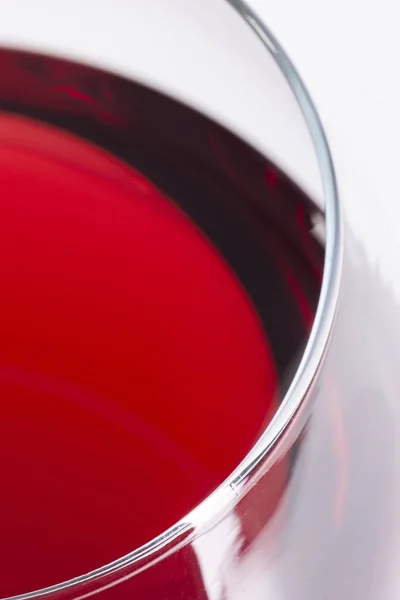 Vin rouge en verre, vue du coin supérieur . — Photo