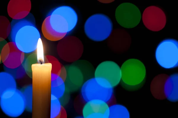 蜡烛和圣诞背景 — 图库照片