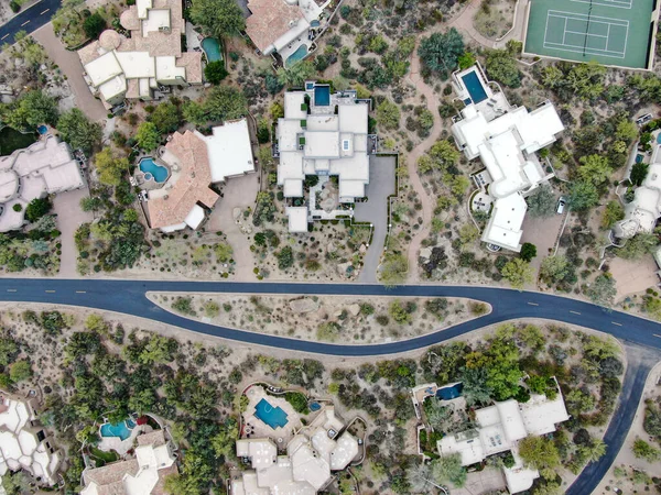 Aerial top view of upscal luxury villas, Scottsdale, Arizona — Stock Photo, Image