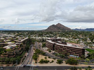 Aerial view of Scottsdale desert city in Arizona east of state capital Phoenix.  clipart