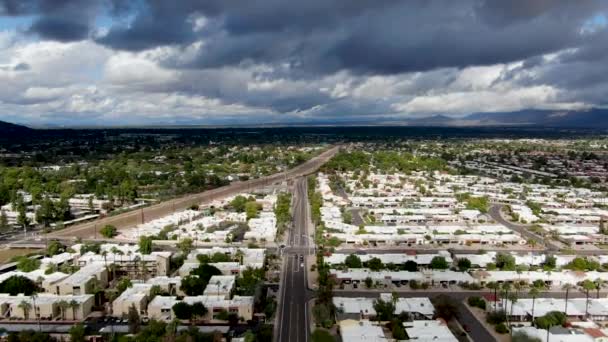 Aerial view of Scottsdale desert city in Arizona east of state capital Phoenix. — Stock Video