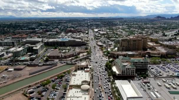 Aerial view of Scottsdale desert city in Arizona east of state capital Phoenix. — Stock Video