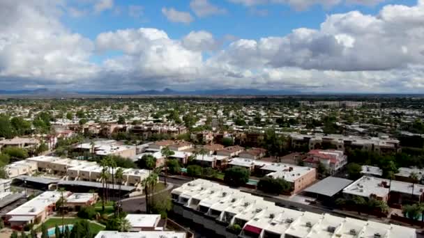 Aerial view of Scottsdale desert city in Arizona east of state capital Phoenix. — Stock Video