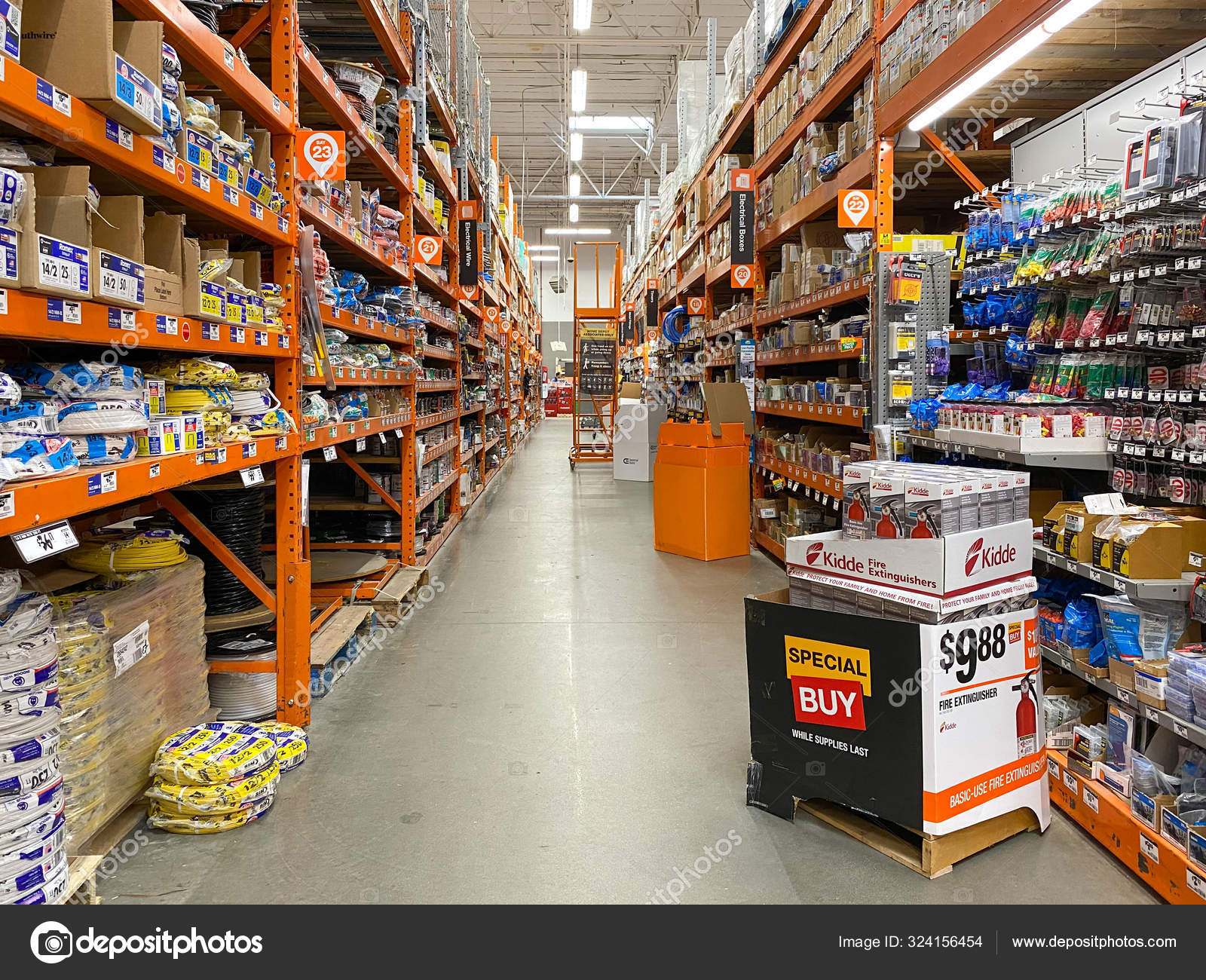 Aisle at The Home Depot hardware store San Diego USA Stock