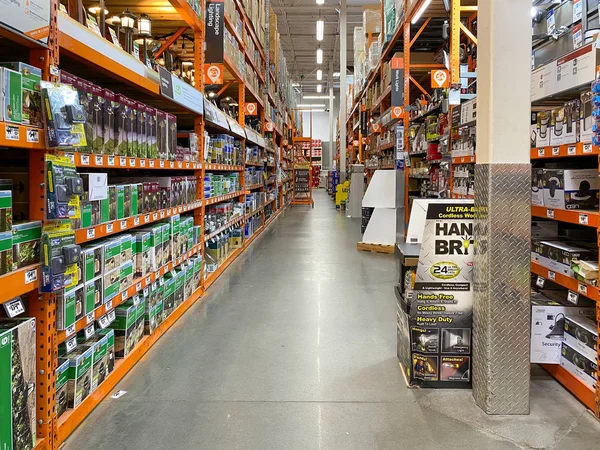 The Home Depot store department section aisles. – Stock Editorial