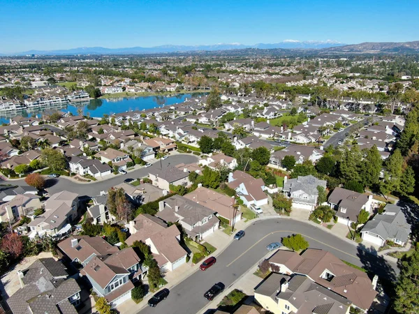 Aerial view of North Lake surrounded by residential neighborhood