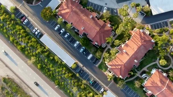 Aerial top view of residential subdivision house neighborhood, South California — Stock Video