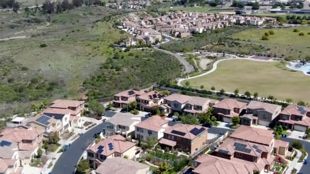 Aerial view of residential subdivision house in Torrey Higlands, San Diego, California — Stock Video