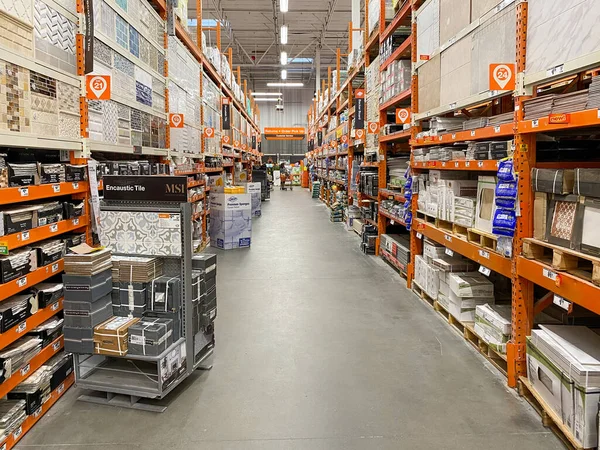 The Home Depot store department section aisles. — Stock Photo, Image