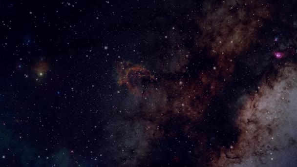 Dark colorful nebula and galaxy in outer space. — Stock Video