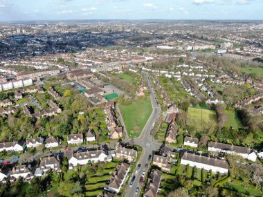 Hampstead Garden Banliyösünün havadan görünüşü, Londra 'nın yüksek bir banliyösü..
