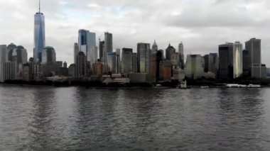 Manhattan Skyline 'ın havadan görüntüsü, Dünya Ticaret Merkezi, New York, ABD.