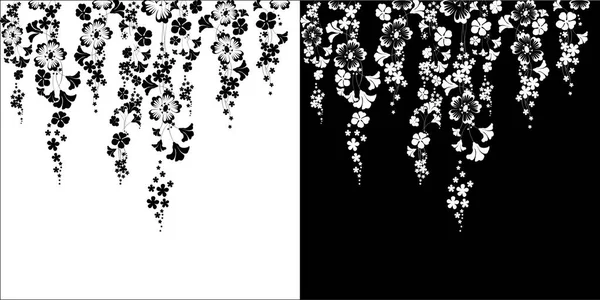 çiçek, çiçek paneli, dekoratif siyah beyaz unsur vektör bir Meydanı ' nda dekoratif çiçek izole