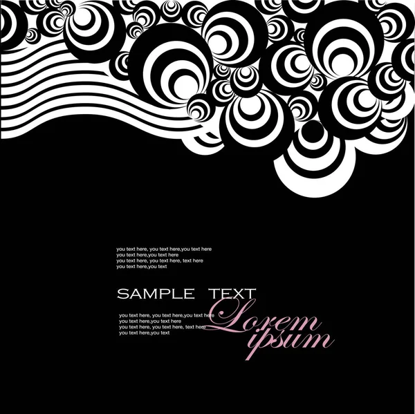 siyah ve beyaz soyut dekoratif unsur kabarcıkları kare siyah arka plan üzerine, vektör tasarım şablonu için promosyon malzemesi