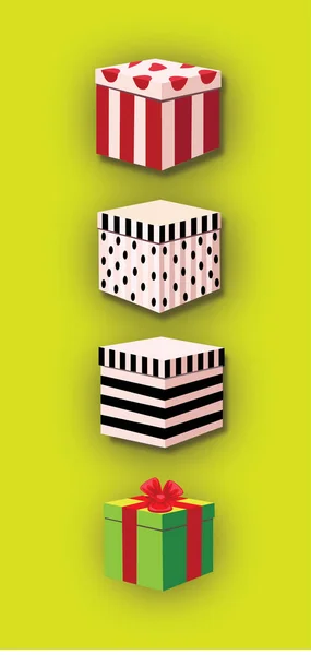 renkli kutular, hediye, hediye kutuları, ambalaj, vektör çizim