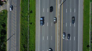 Ekspres kırsal genelinde havadan görünümü