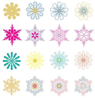 vektör renkli kar taneleri