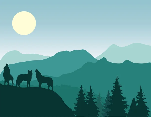 Vector mountain background — Stock Vector