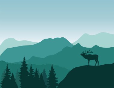 vektör dağ geyik
