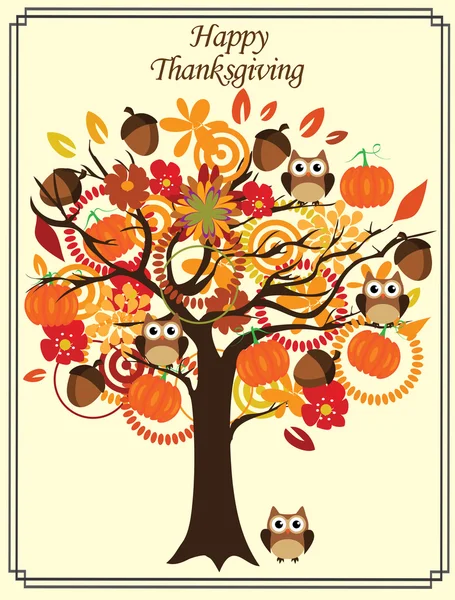 Vector Thanksgiving Day Tree — Stock Vector