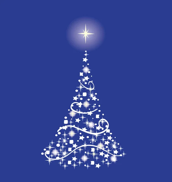 Tarjeta de Navidad con árbol — Vector de stock