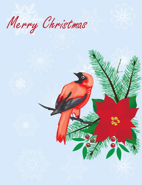 Векторная рождественская птица — стоковый вектор