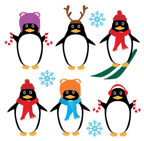 Vecteur Pingouins drôles — Image vectorielle