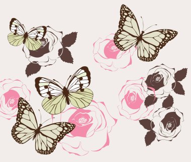 Vektör Vintage kelebekler