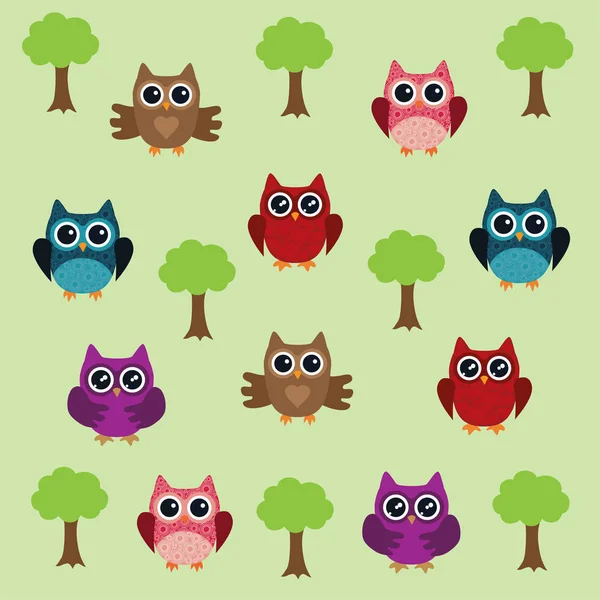 Vector fun owls — Stock Vector