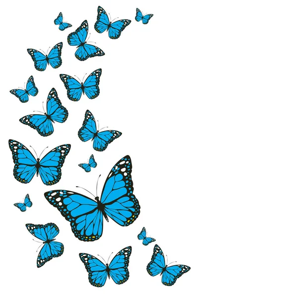 Vector blå vintage fjärilar — Stock vektor