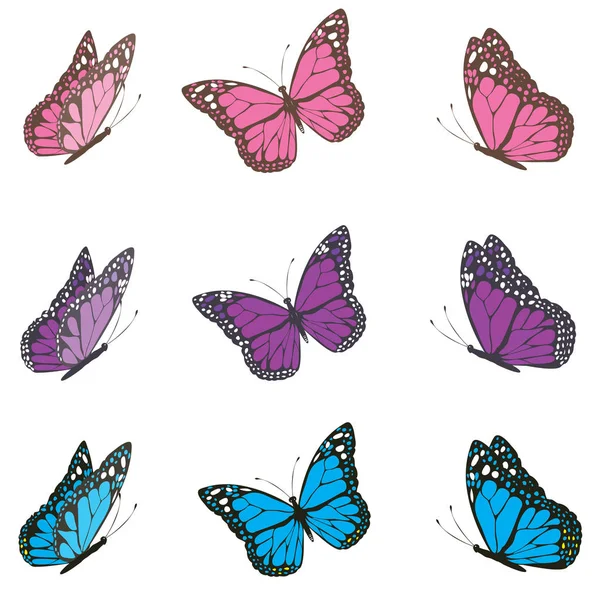 Vector Vintage Butterflies — Stock Vector