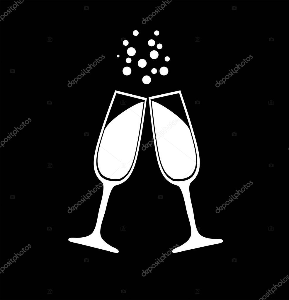 Vector copas de champán siluetas Vector de stock por ©lilac-design 139655334, image size:986x1024