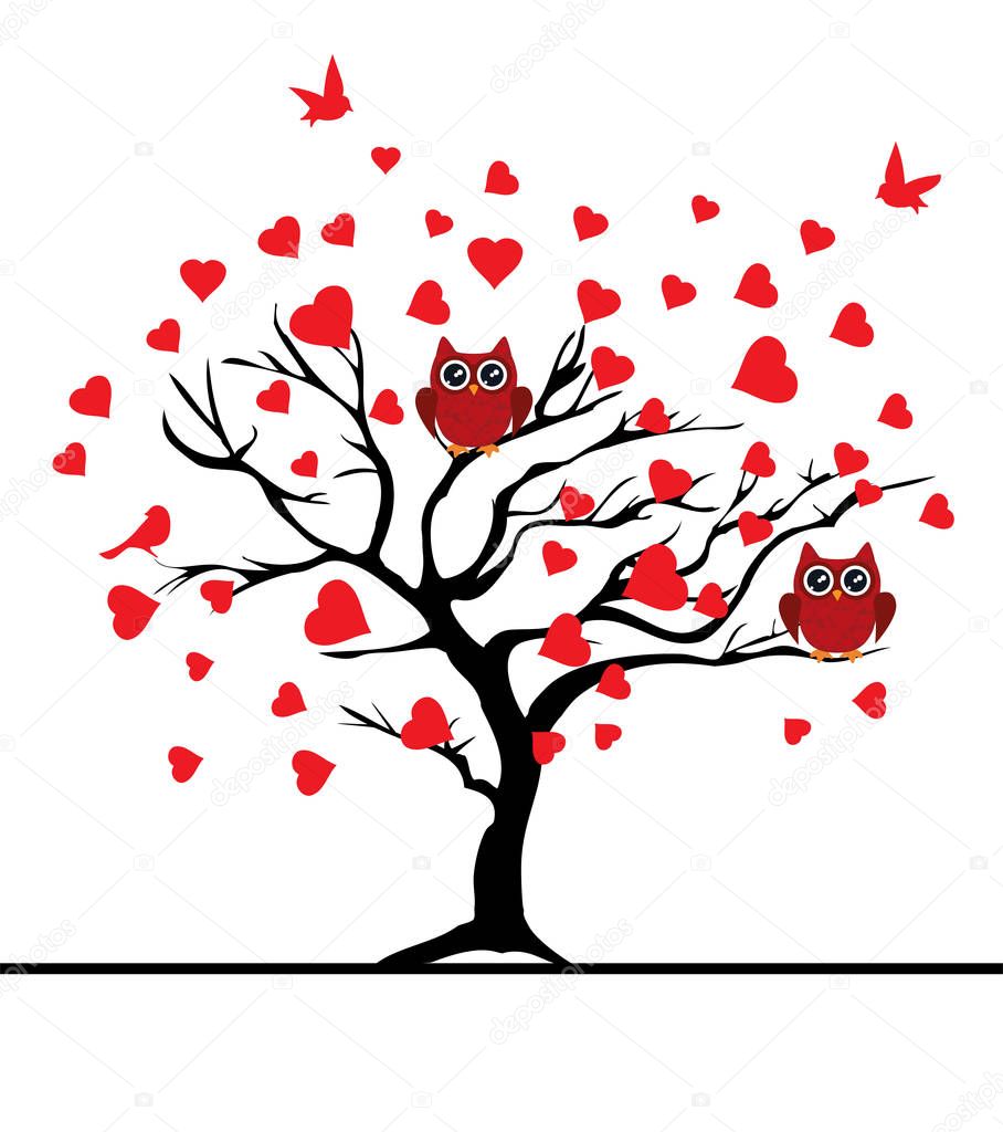 vector valentine tree