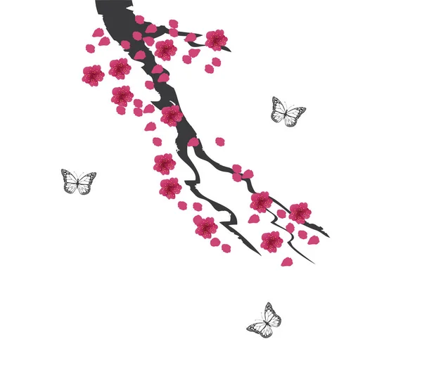 ベクトルの桜の花 — ストックベクタ