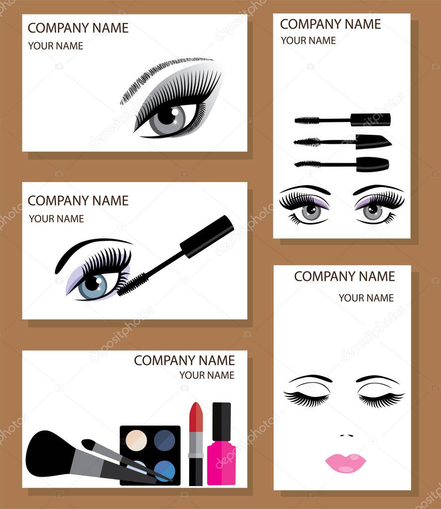 Vector Make Up Business Cards