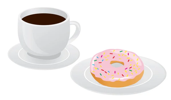 Koffie en donuts — Stockvector