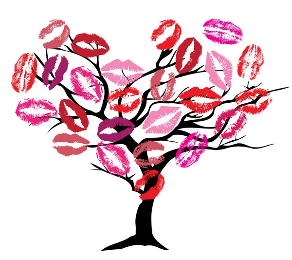 Διάνυσμα δέντρο φιλιά — Διανυσματικό Αρχείο